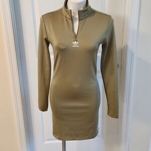Adidas Adicolor dress size medium green with white stripes on the sides